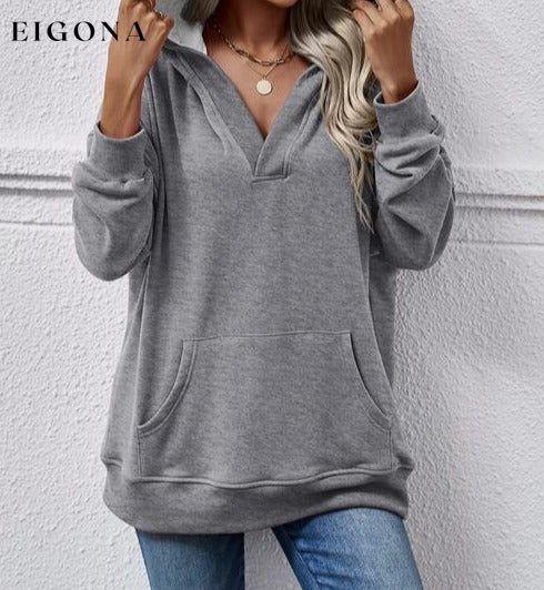 V-Neck Drop Shoulder Long Sleeve Hoodie Changeable clothes Ship From Overseas Sweater sweaters