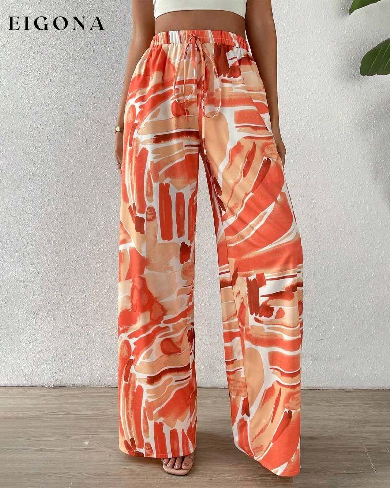 Casual printed wide-leg pants pants spring summer