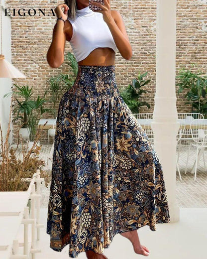 High waist printed wide leg pants pants spring summer