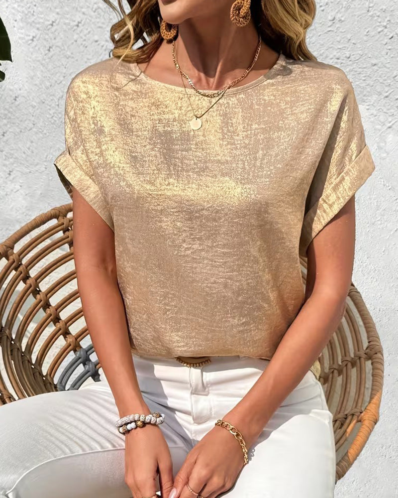 Solid Color Short-Sleeved Loose T-Shirt