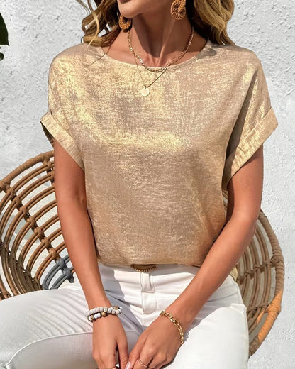 Solid Color Short-Sleeved Loose T-Shirt