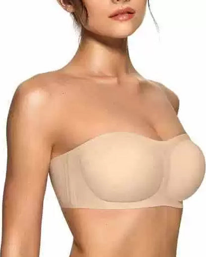Strapless Solid Color Push-Up Bra