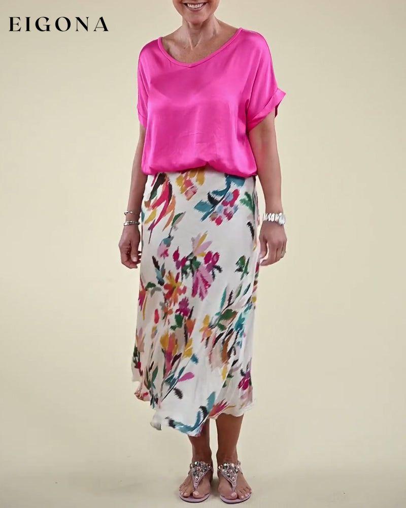 Floral print elegant skirt skirts spring summer