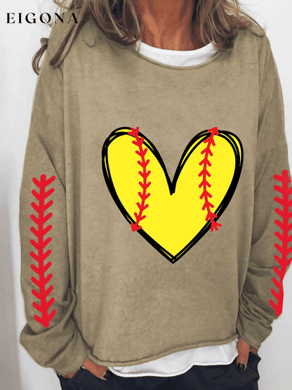 Women's Softball Lover Print Sweatshirt ball print