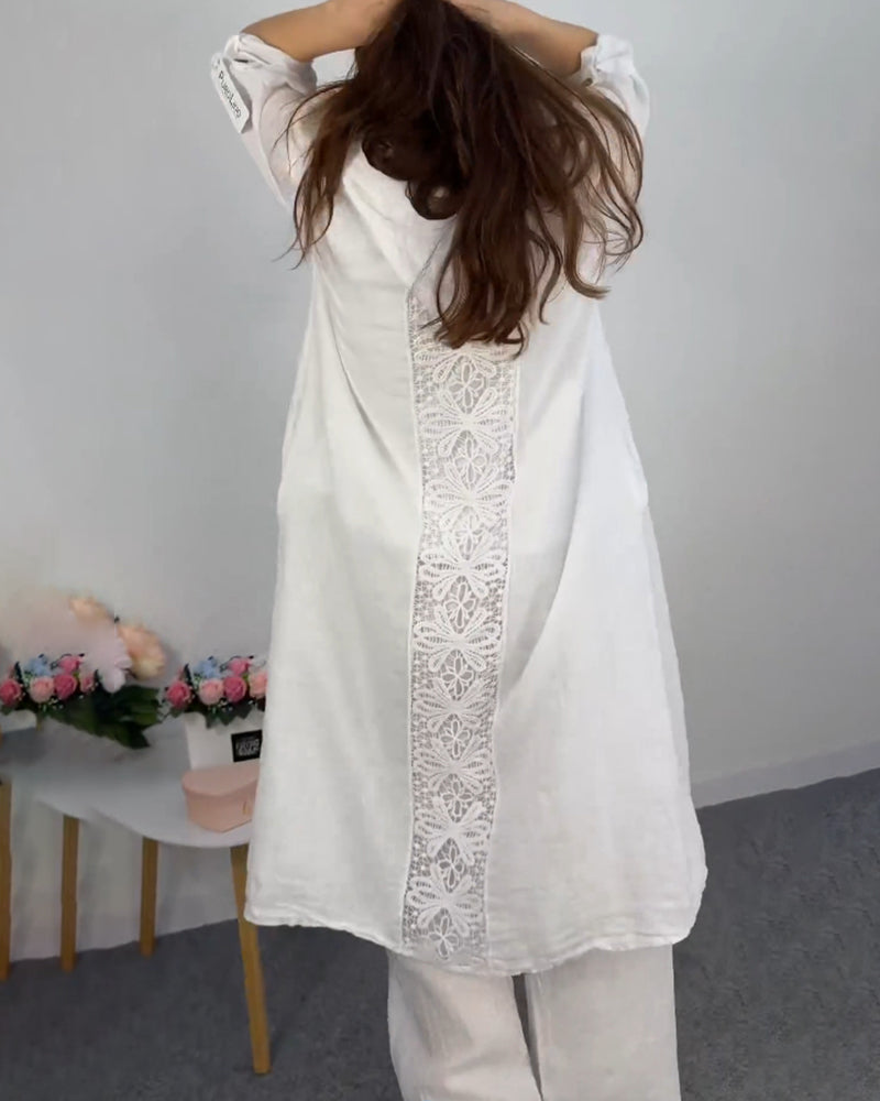 Hooded solid color lace back coat coats spring summer