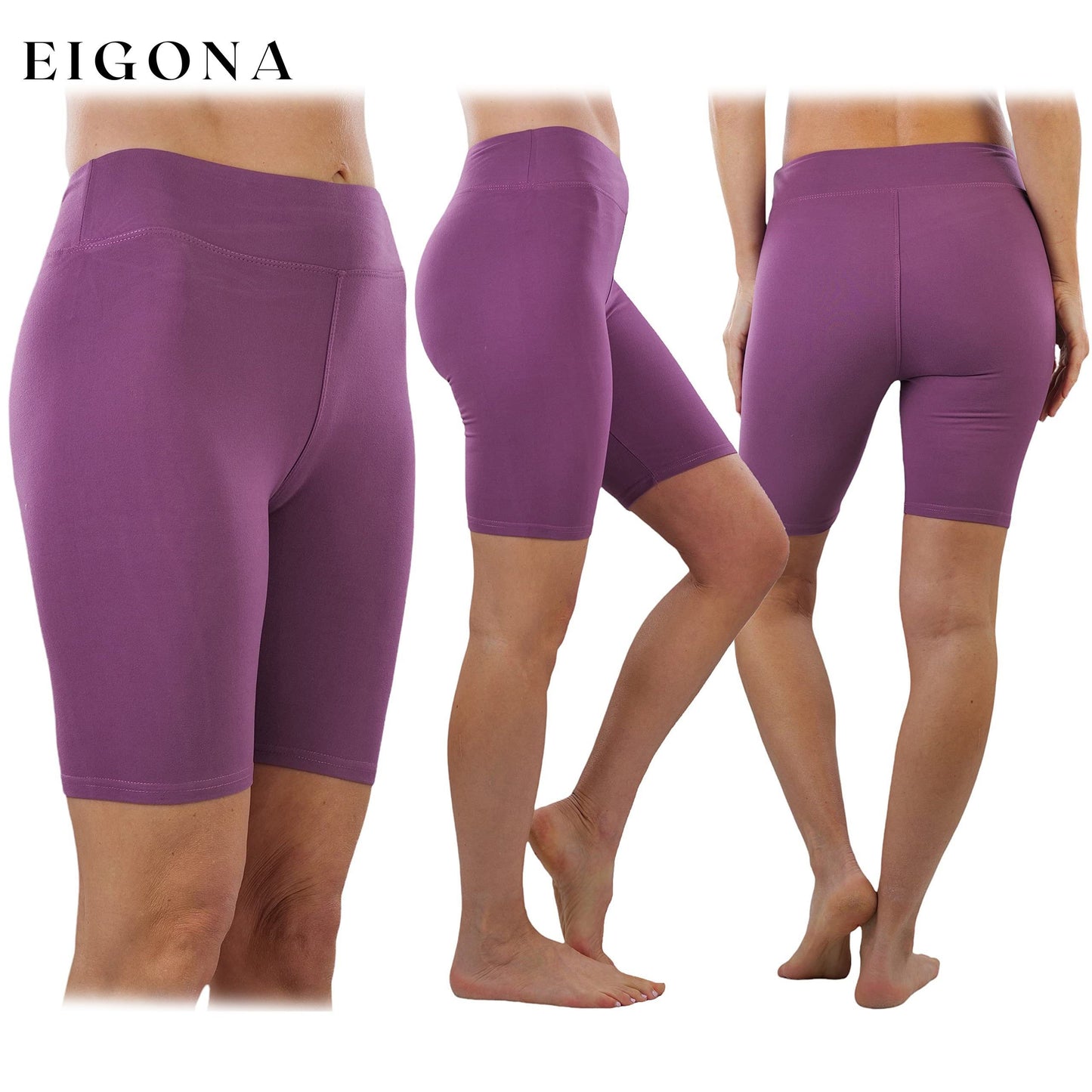 4-Pack: Women's Mid Thigh Length High Waisted Stretchy Microfiber Leggings __stock:100 bottoms refund_fee:1200