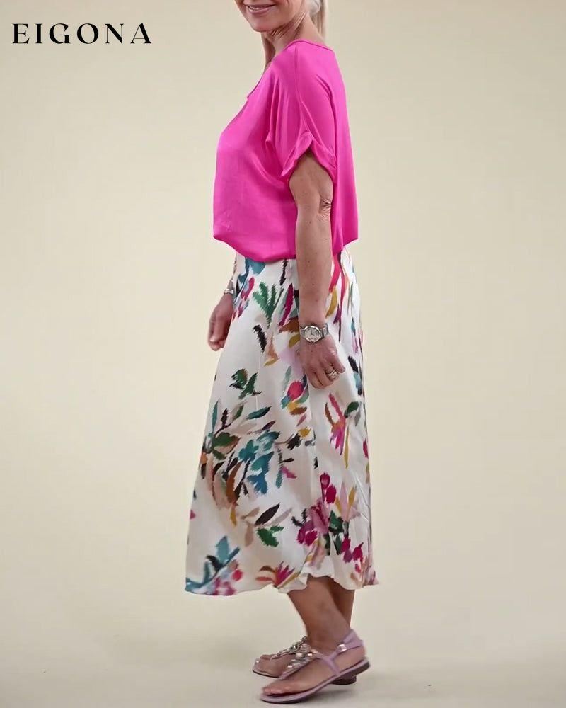 Floral print elegant skirt skirts spring summer