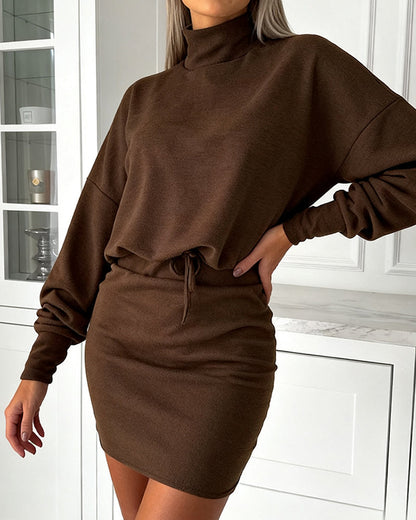 High Neck Fashion Bodycon Dress
