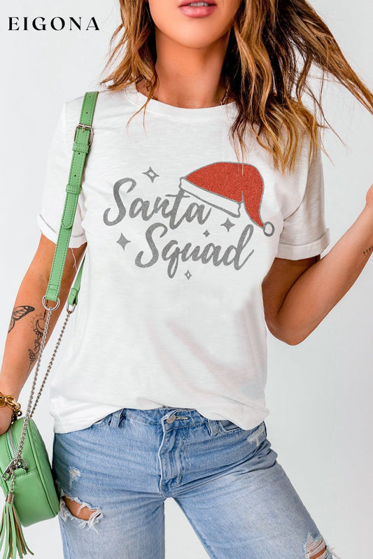 SANTA SQUAD Graphic Short Sleeve T-Shirt White Christmas shirt clothes Ship From Overseas shirt shirts SYNZ
