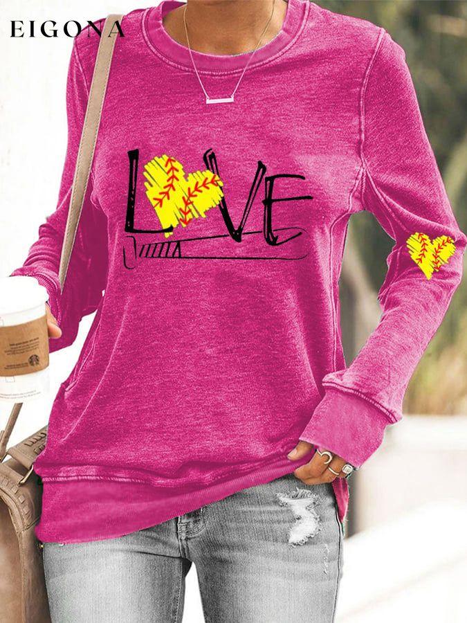 Women's Softball lover Sweatshirt ball print