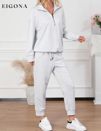 Half Zip Sweatshirt and Drawstring Sweatpants Set clothes Ship From Overseas SYNZ