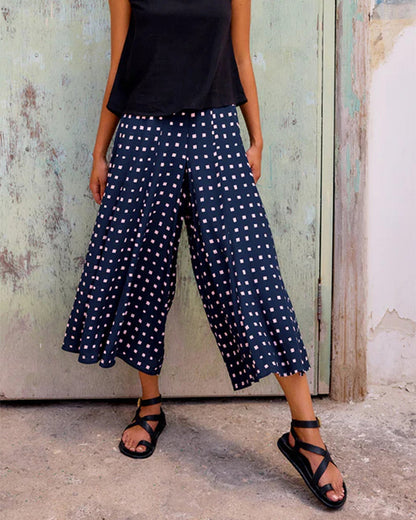 Casual Houndstooth Wide-Leg Pants pants spring summer