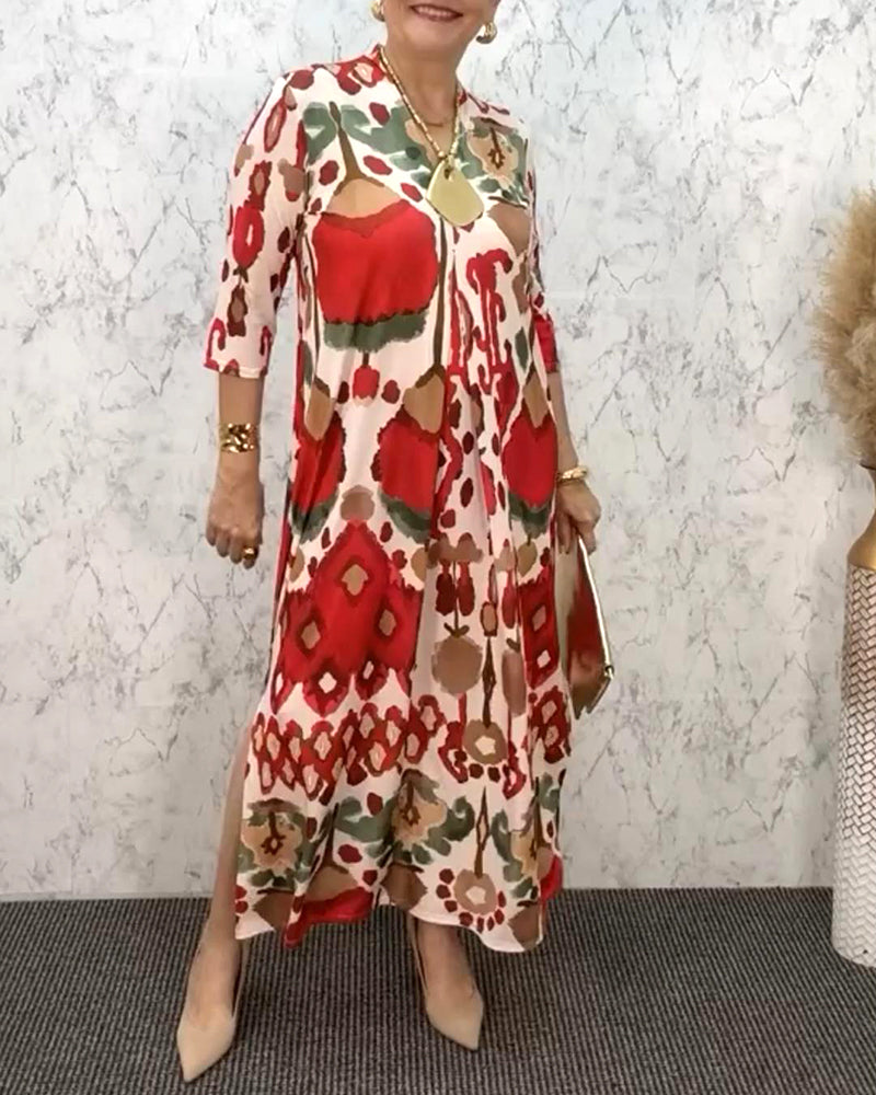 Temperament Floral Print Dress