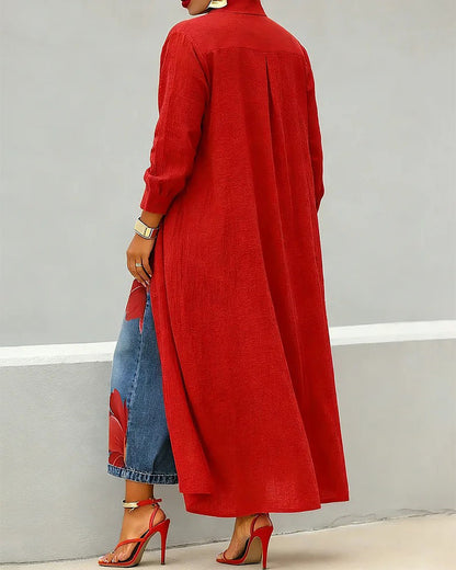 Stylish Long-Sleeve Shirt Dress