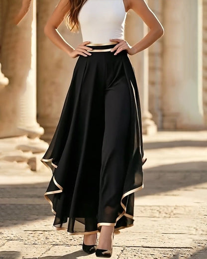 Color Block Flowy Wide-Leg Pants