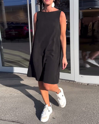 Abito senza maniche in tinta unita