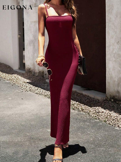 Spaghetti Strap Bodyline Maxi Dress clothes DY Ship From Overseas trend