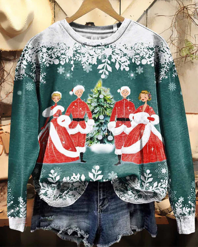 Women's Merry Christmas Print Casual Sweatshirt 2024 f/w christmas sweatshirts