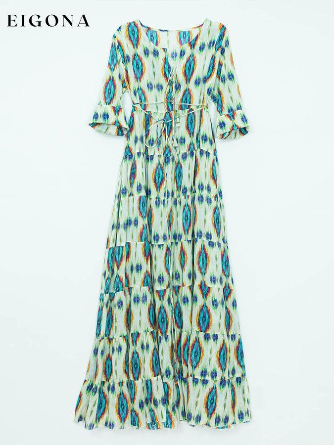 Printed Long Dress linen dresses