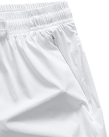 Men Elastic Waist Pocket Quick-Dry Ice Silk Sports Shorts