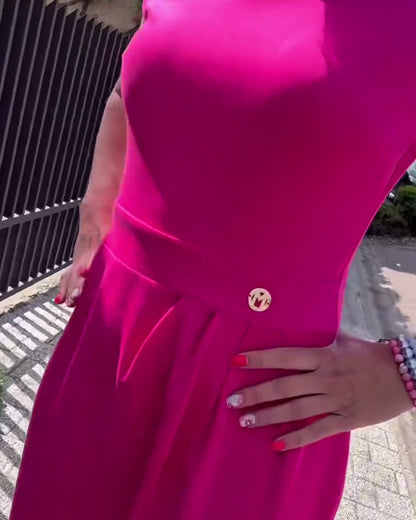 Half Turtleneck Short Sleeve Dress