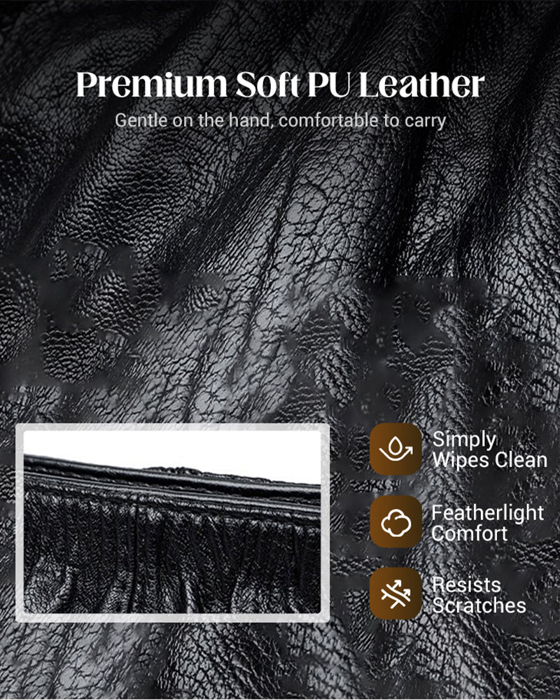 Casual Pleated Bucket Soft Leather Handbag