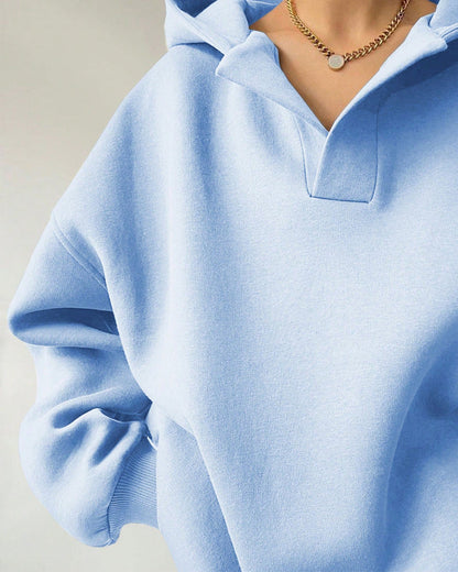 Casual Solid Color Loose Hoodie