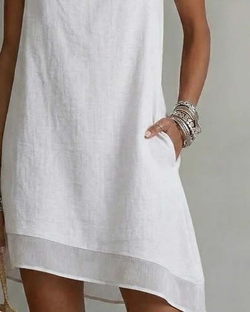 Irregular Hem Sleeveless Sheath Dress