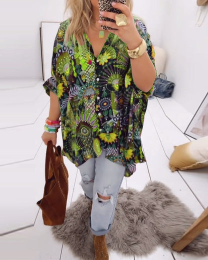Loose Fashion Printed Blouse