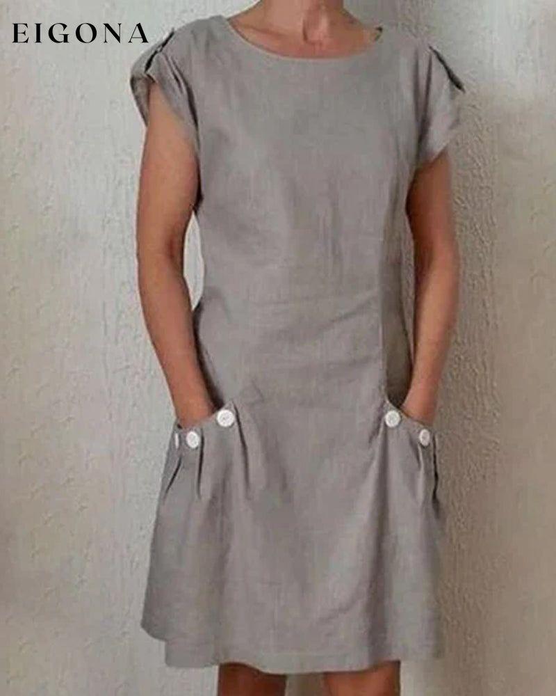 Solid color dress with pockets Gray 23BF casual dresses Clothes Dresses Spring Summer