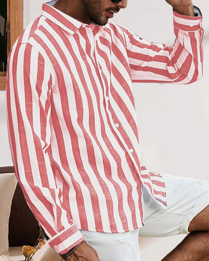 Striped print long-sleeved shirt 23BF Blouses & Shirts man SALE Spring Summer