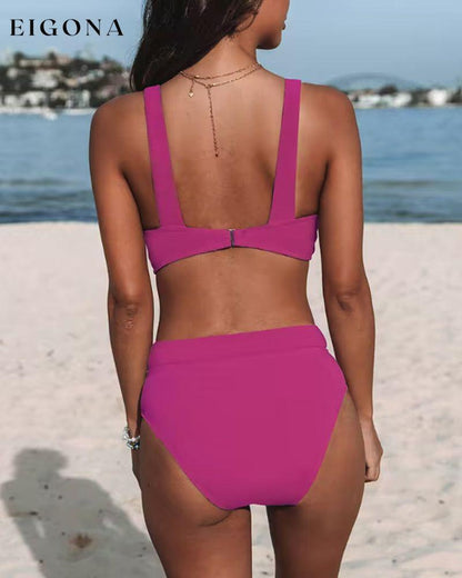 High Waist Solid Color Bikinis 23BF Bikinis Clothes discount Summer Swimwear