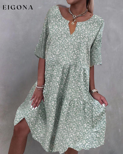 Floral Print Half Sleeve Dress 23BF Casual Dresses Clothes Dresses Spring Summer