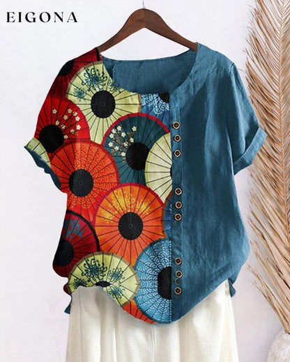 Printed crew neck T-shirt 23BF clothes SALE Short Sleeve Tops Spring Summer T-shirts Tops/Blouses