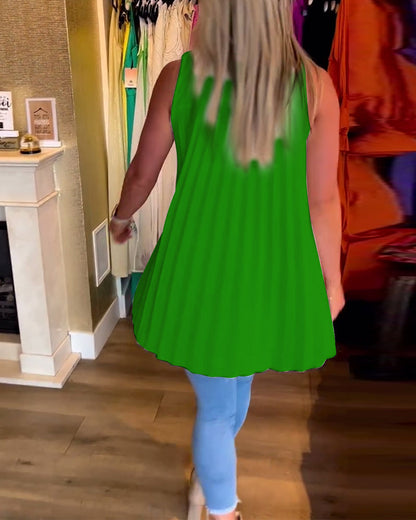 Top arricciato senza maniche con revers