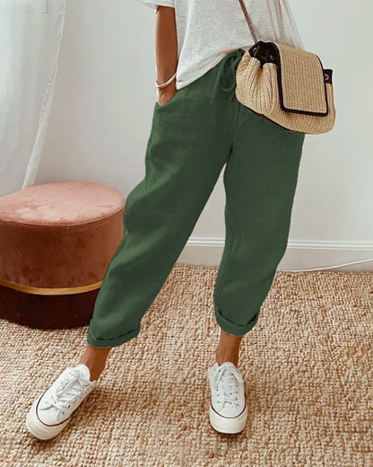Pure Cotton Solid Color Pants