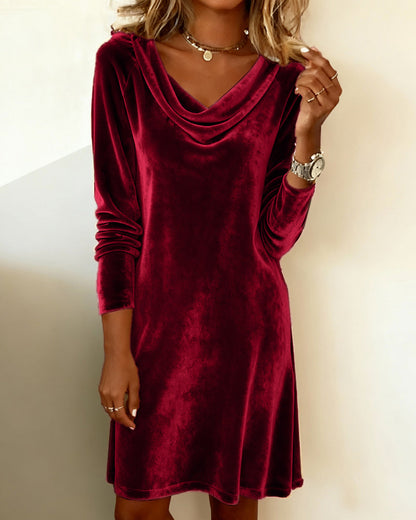 Fashionable Cowl Neck Dress