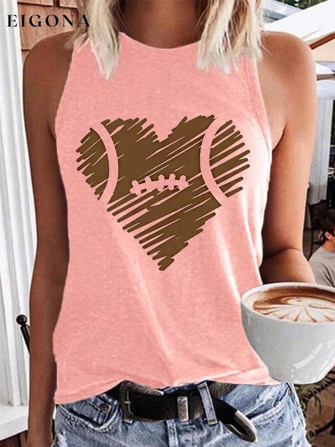 WOMEN'S Love Football Print Tank Top ball print