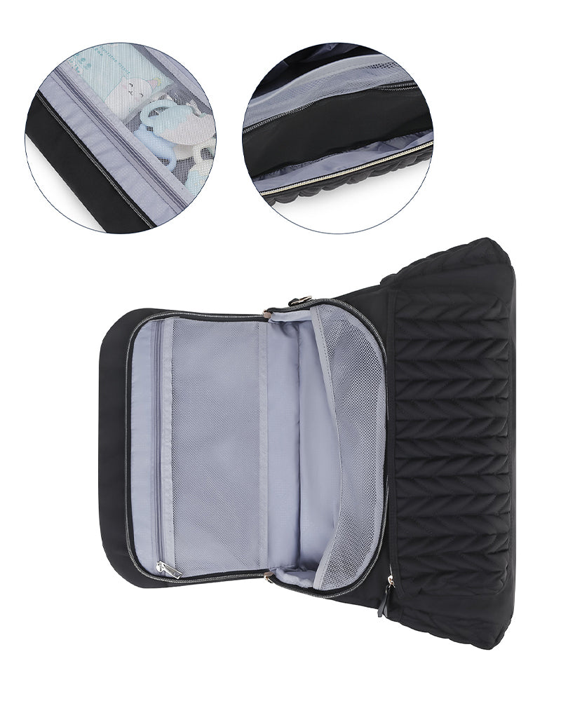 Quilted Double-Shoulder Mommy Bag