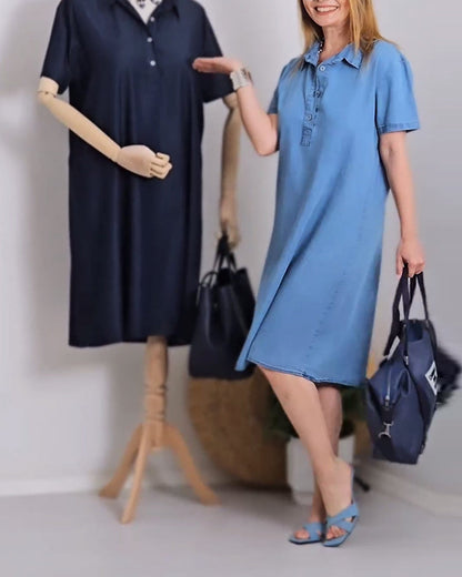 Lapel denim casual dress casual dresses summer