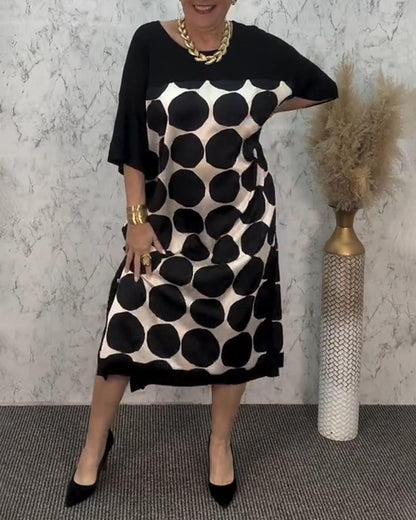 Loose Polka Dot Straight Dress