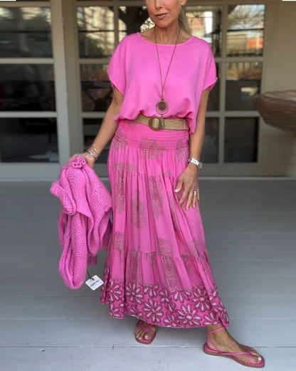 Gonna a pieghe patchwork colorato