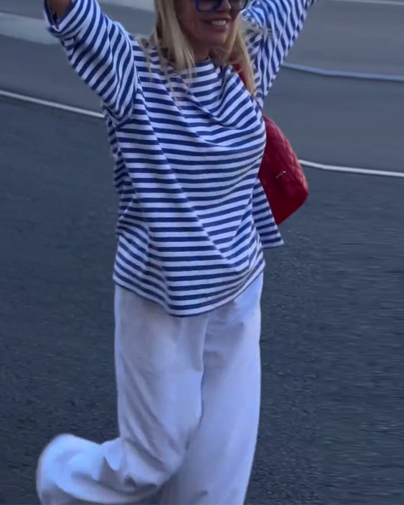 Casual Striped Long Sleeve Top