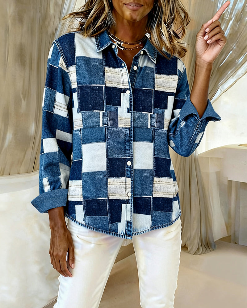 Lapel Stylish Long-Sleeved Shirt