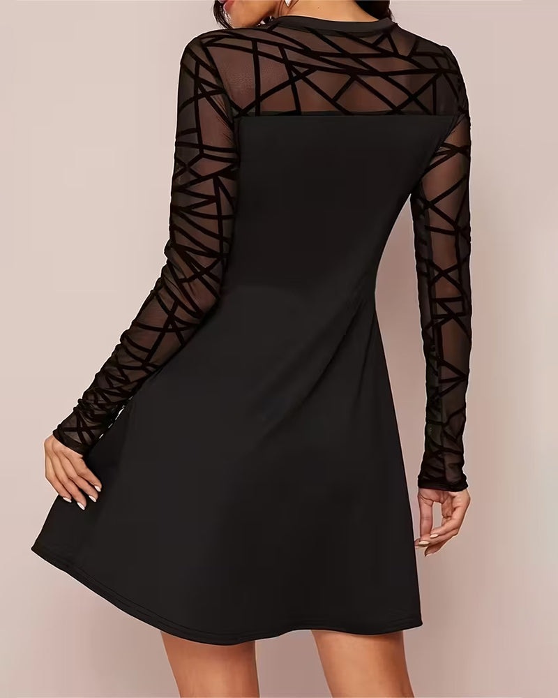 Mesh Mesh Slim Fit A Hem Dress