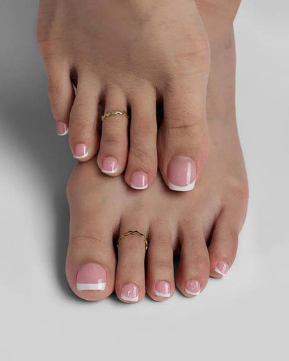 French Short Nude Toe Nails