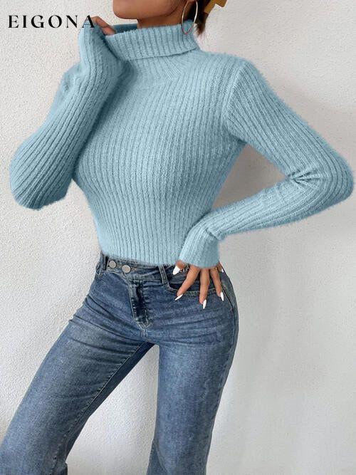 Ribbed Turtleneck Long Sleeve Sweater clothes Ship From Overseas sweater sweaters X.W