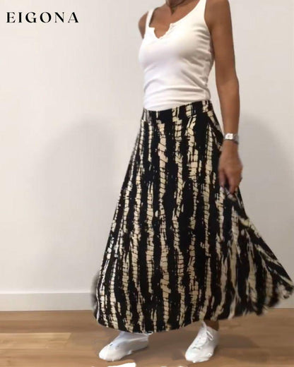 Retro printed casual skirt skirts spring summer