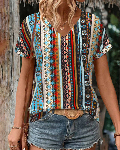 Bohemian Style Short-Sleeved T-Shirt