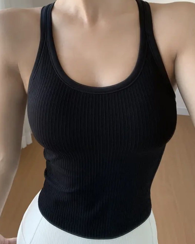 Built-in bra racerback tank top